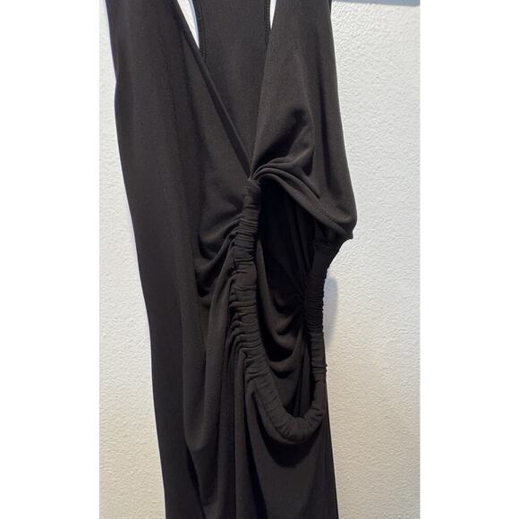 Zara Women’s Size Large Black Side Cut Out MIDI Dress - Picture 2 of 9